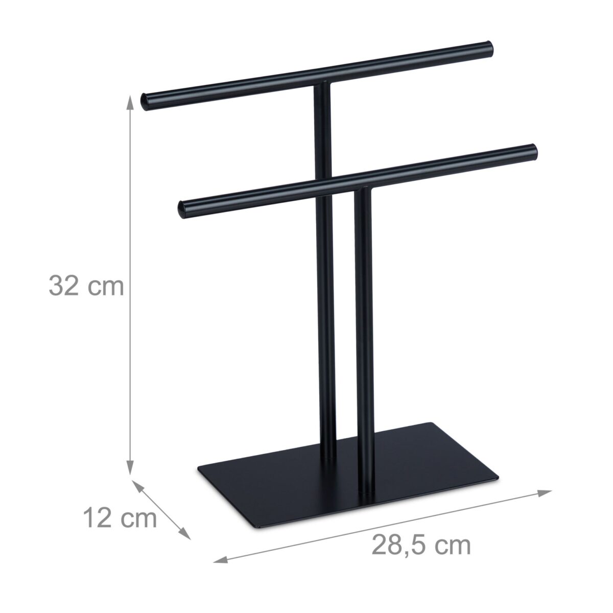 Suport prosoape metalic, negru, 32 x 28,5 x 12 cm - imagine 4