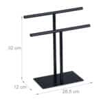 Suport prosoape metalic, negru, 32 x 28,5 x 12 cm - imagine 4