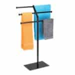 Suport metalic pentru prosoape, cu 6 brate, 87 x 50,5 x 20,5 cm, negru