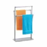 Raft metalic pentru prosoape, 3 bare, 86,5 x 50 x 20 cm, argintiu