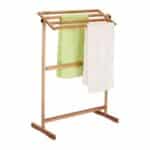 Suport prosoape din bambus, 4 bare,  98 x 66 x 31 cm, natur