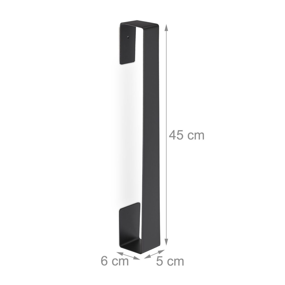 Suport prosoape metalic, pentru baie/bucatarie, 5 x 45 x 6 cm, negru - imagine 4