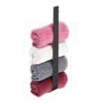 Suport prosoape metalic, pentru baie/bucatarie, 4 x 36 x 6 cm, negru