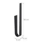 Suport prosoape metalic, pentru baie/bucatarie, 4 x 36 x 6 cm, negru - imagine 5