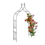 Arcada metalica pentru flori cataratoare, Relaxdays, negru, 270 x 145 x 37 cm