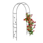 Arcada metalica pentru flori cataratoare, Relaxdays, negru, 227 x 135 x 37 cm