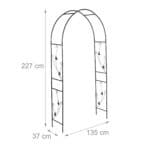 Arcada metalica pentru flori cataratoare, Relaxdays, negru, 227 x 135 x 37 cm - imagine 5