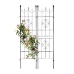 Set 2 arcade metalice de gradina, Relaxdays, negru, 183 cm