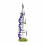 Arcada metalica pentru flori, Relaxdays, tip piramida, negru, 190 cm