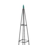 Arcada metalica pentru flori, Relaxdays, tip piramida, negru, 190 cm - imagine 7