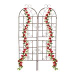 Set 2 arcade metalice de gradina, Relaxdays, bronz, 179 cm