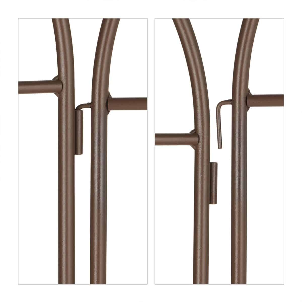 Set 2 arcade metalice de gradina, Relaxdays, bronz, 179 cm - imagine 4