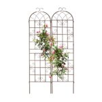 Set 2 arcade metalice de gradina, Relaxdays, bronz, 220 cm