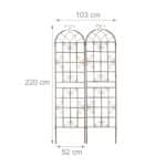 Set 2 arcade metalice de gradina, Relaxdays, bronz, 220 cm - imagine 6
