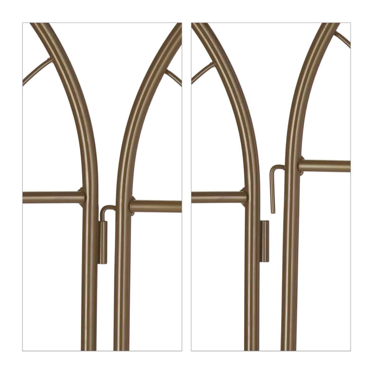 Set 2 arcade metalice de gradina, Relaxdays, bronz, 220 cm - imagine 4
