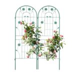 Set 2 spaliere arcade pentru flori cataratoare, fier, Relaxdays, dimensiuni 150 x 103, verde