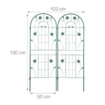 Set 2 spaliere arcade pentru flori cataratoare, fier, Relaxdays, dimensiuni 150 x 103, verde - imagine 6