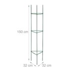Set 4 spaliere pentru plante cataratoare si rosii, otel, Relaxdays, 150 x 32 x 32, verde - imagine 2