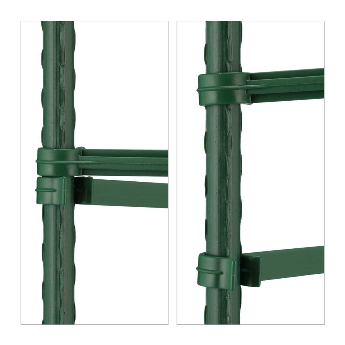 Set 4 spaliere pentru plante cataratoare si rosii, otel, Relaxdays, 150 x 32 x 32, verde - imagine 6