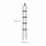 Set 2 suporturi pentru flori de gradina, obelisc, negru, 188 x 24 cm, Relaxdays - imagine 6