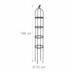 Set 2 suporturi pentru flori de gradina, obelisc, 188 x 30 cm, negru, Relaxdays - imagine 6