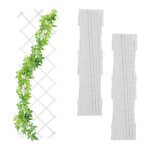 Set 3 spaliere extensibile pentru flori cataratoare, Relaxdays, dimensiuni 180 x 60 cm, alb
