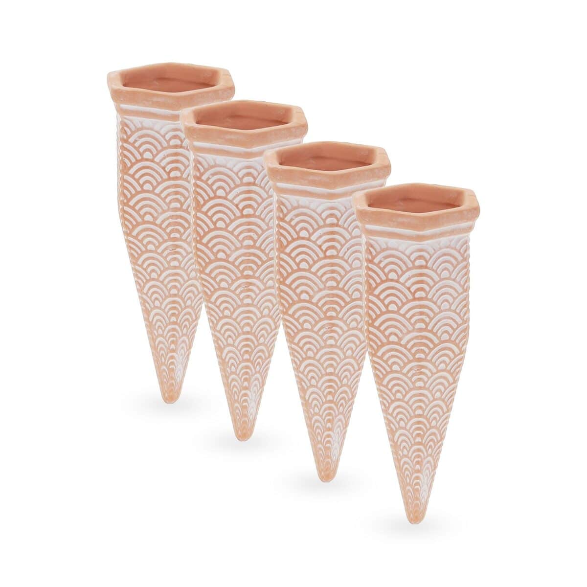 Set 4 conuri mari, de lut, pentru irigatii plante, 13,5 x 5,5 x 5 cm, natur - imagine 2