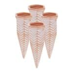 Set 4 conuri, de lut, pentru irigatii plante, 13,5 x 5,5 x 5 cm