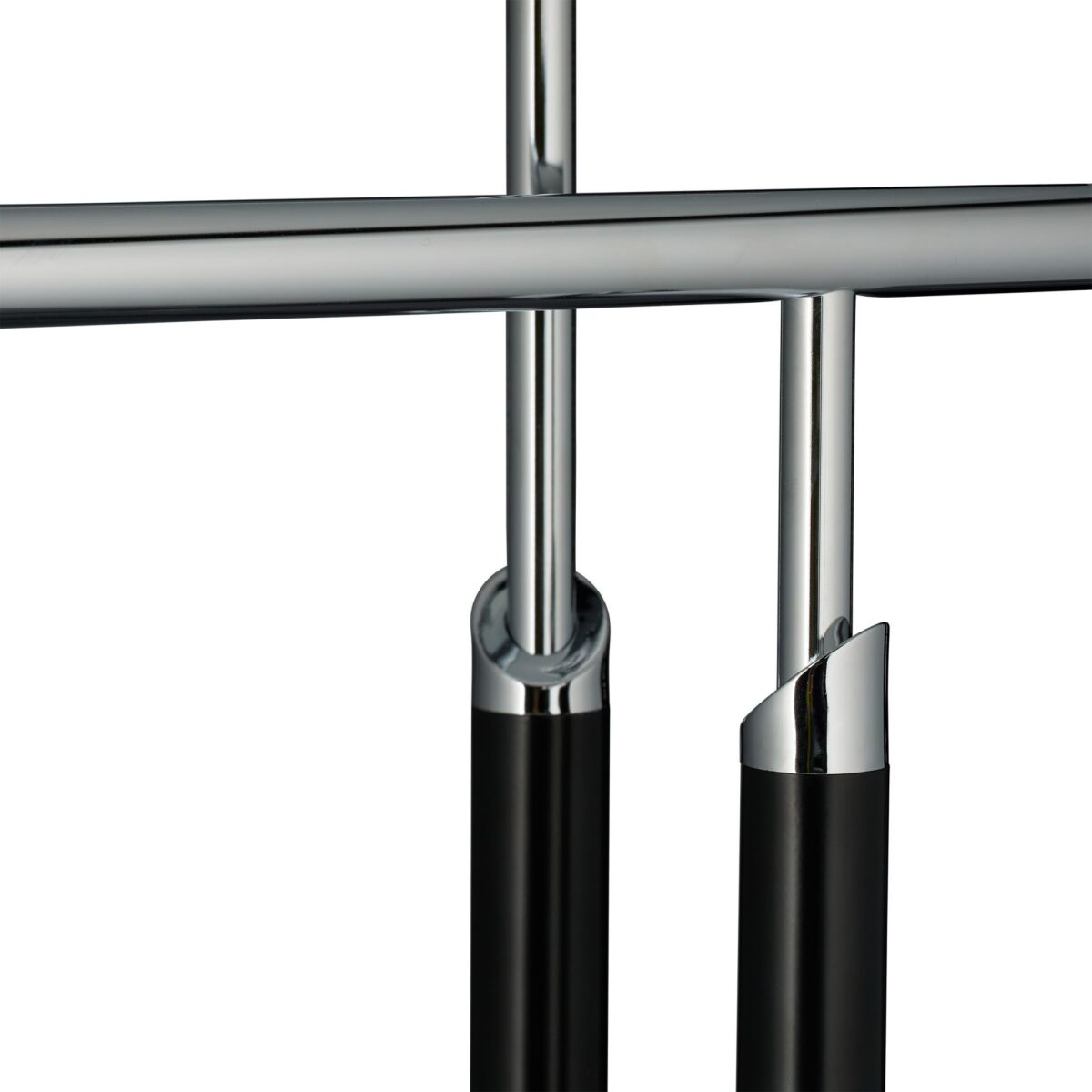 Suport prosoape metalic, design elegant, cu 2 bare, 78 x 44 x 20 cm, negru/gri - imagine 6