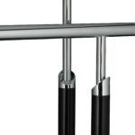 Suport prosoape metalic, design elegant, cu 2 bare, 78 x 44 x 20 cm, negru/gri - imagine 6