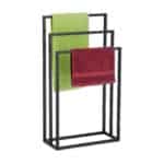 Suport metalic pentru prosoape, cu 3 brate, 82,5 x 46 x 21 cm, negru