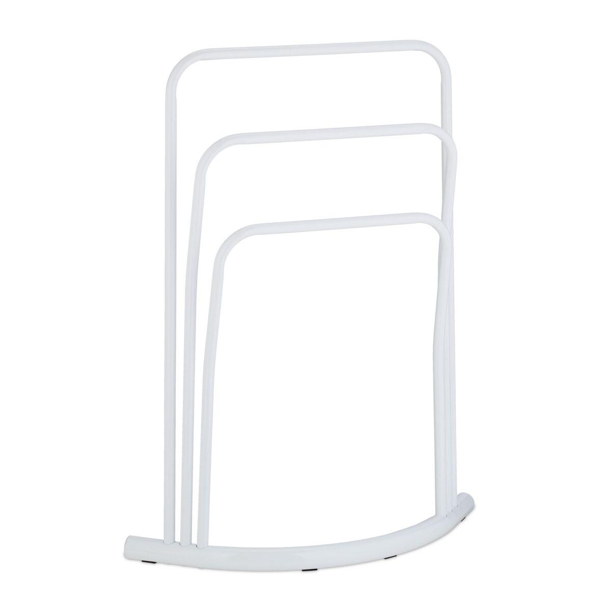 Suport de prosop vertical, alb,design semicircular,86 x 66 x 21,Relaxdays - imagine 7