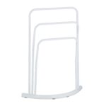 Suport de prosop vertical, alb,design semicircular,86 x 66 x 21,Relaxdays - imagine 7
