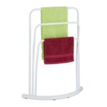 Suport de prosop vertical, alb,design semicircular,86 x 66 x 21,Relaxdays