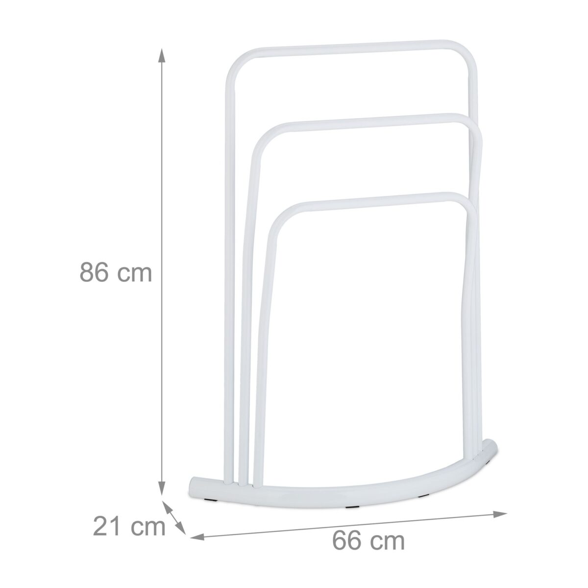 Suport de prosop vertical, alb,design semicircular,86 x 66 x 21,Relaxdays - imagine 5