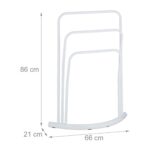 Suport de prosop vertical, alb,design semicircular,86 x 66 x 21,Relaxdays - imagine 5