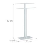 Suport metalic pentru prosoape, doua brate, alb,  82 x 50 x 19 cm - imagine 4