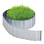Bordura separatoare pentru gazon, 10 m, fier galvanizat, argintiu