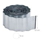 Bordura separatoare pentru gazon, 6 m, fier galvanizat, argintiu - imagine 4