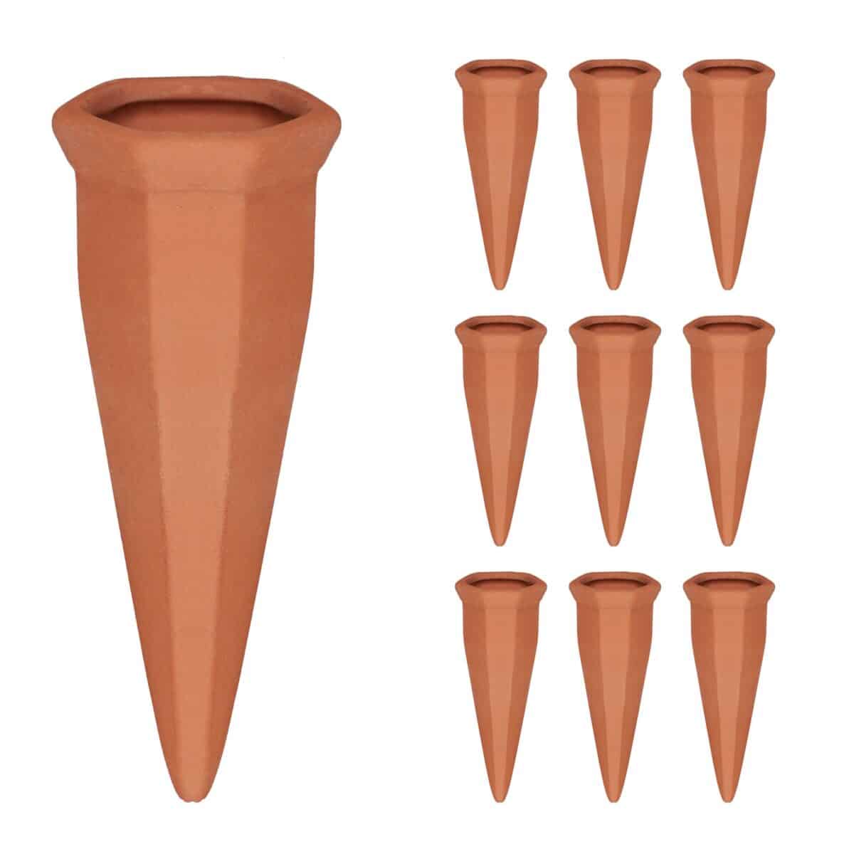 Set 10 conuri, de lut, pentru irigatii plante,13 x 5 x 4,5 cm - imagine 2