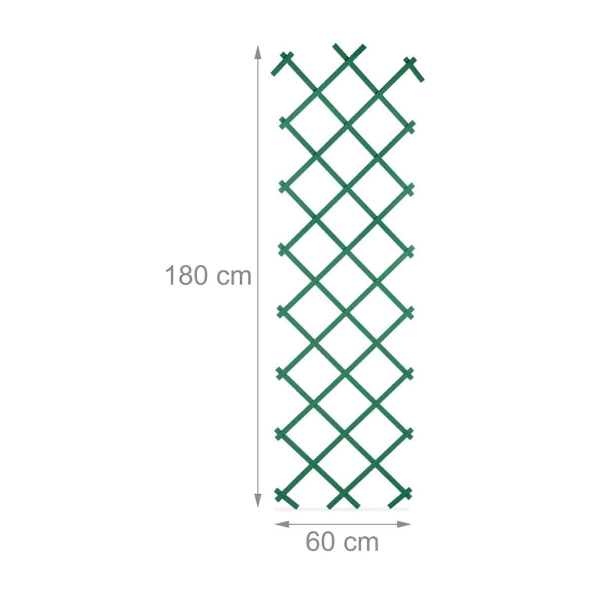 Set 3 spalieri extensibili pentru plante Relaxdays, verde, 180x60 cm - imagine 2