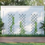 Set 3 spalieri extensibili pentru plante Relaxdays, gri, 180x60 cm - imagine 6
