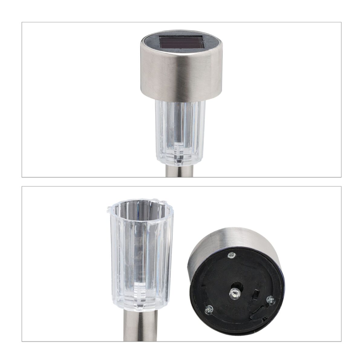 Set 10 lampi solare decorative, cu LED, lumina alba, incarcare solara, Relaxdays - imagine 8