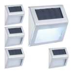 Set 5 lampi solare decorative, de perete, incarcare solara, Relaxdays
