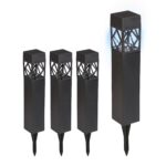 Set 4 lampi solare decorative, cu LED, lumina alba, incarcare solara, Relaxdays