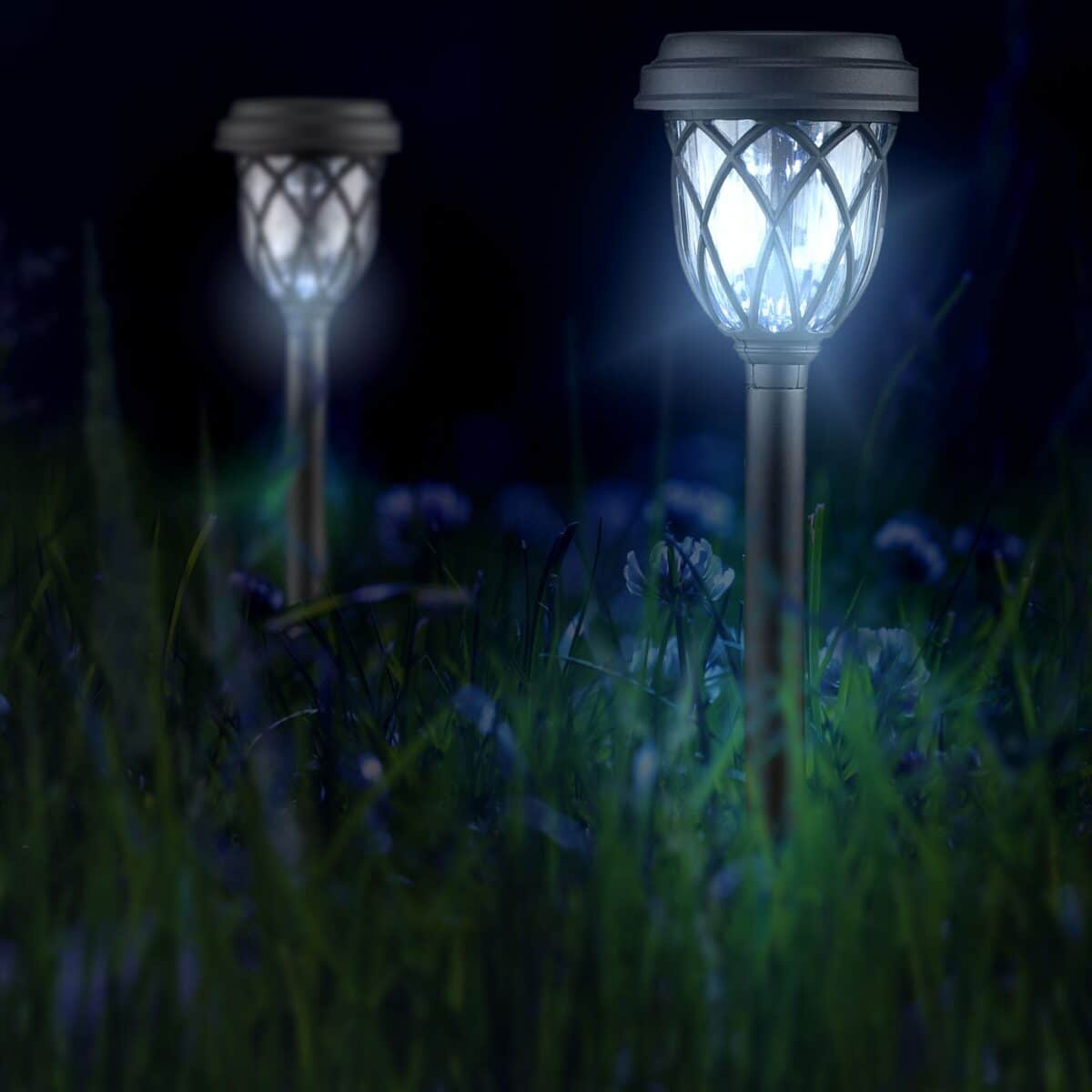 Set 4 lampi solare decorative, cu LED, incarcare solara, Relaxdays - imagine 5