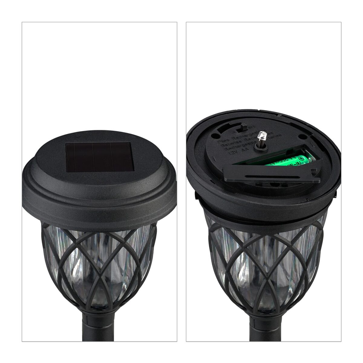 Set 4 lampi solare decorative, cu LED, incarcare solara, Relaxdays - imagine 7