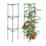 Set 2 spaliere pentru plante cataratoare, Relaxdays, otel/plastic, 92 x 28 x 25 cm, verde
