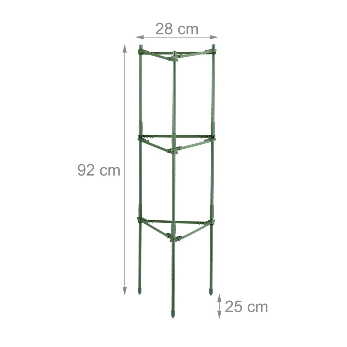 Set 2 spaliere pentru plante cataratoare, Relaxdays, otel/plastic, 92 x 28 x 25 cm, verde - imagine 4
