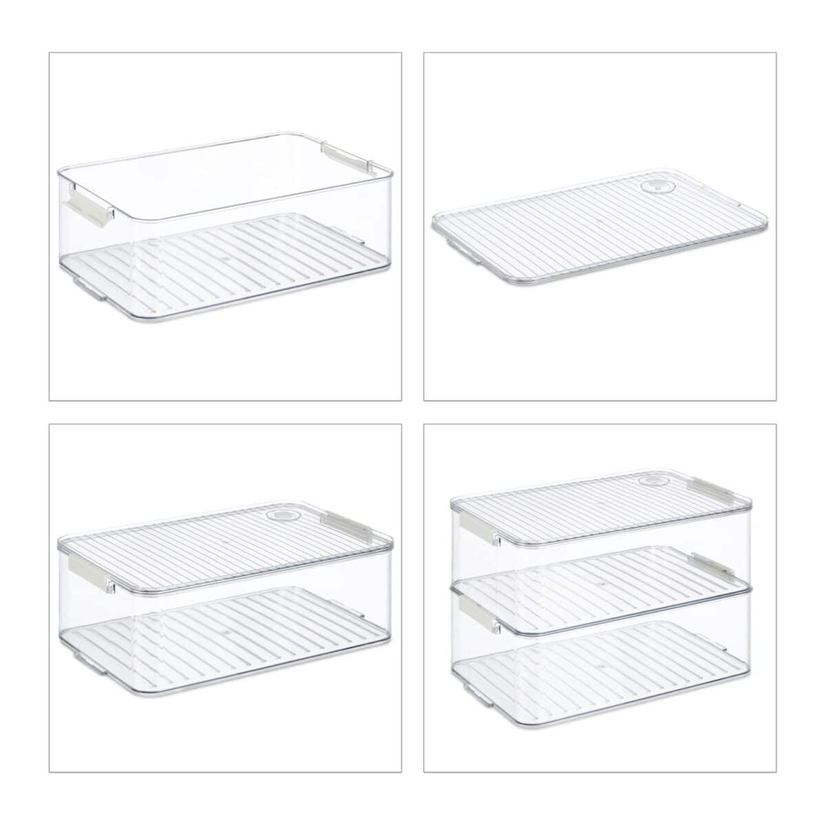 Set 4 cutii organizatoare pentru frigider, afisaj reglabil al datei, plastic, 10,5 x 21 x 33 cm - imagine 4